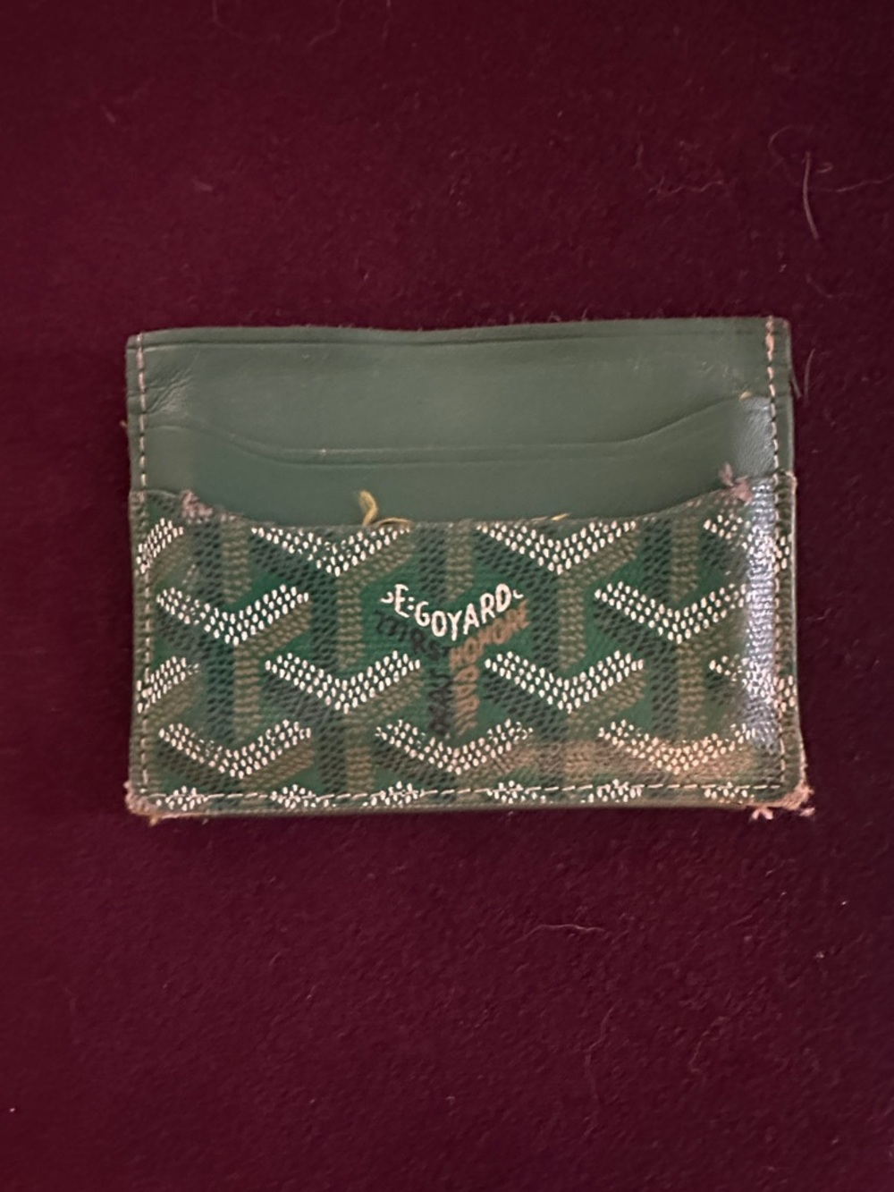 Goyard Emerald Green Chevron Card Sleeve